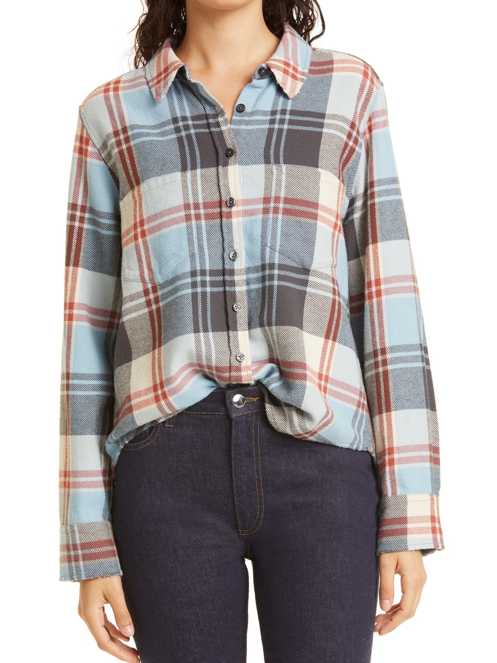 THE GREAT. The Scout Plaid Shirt Size 0